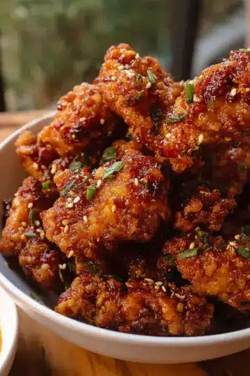 Soy Garlic Korean Fried Chicken (Dakgangjeong)