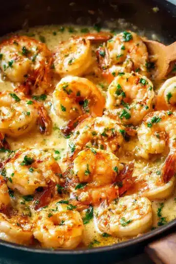 Creamy Garlic Prawns (Shrimp)