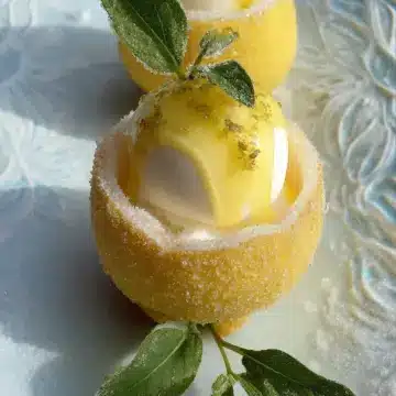 Sorbetto di Limone Dressed Up in a Frozen Lemon Shell