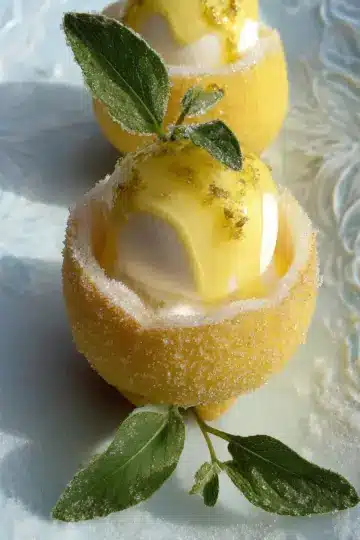 Sorbetto di Limone Dressed Up in a Frozen Lemon Shell