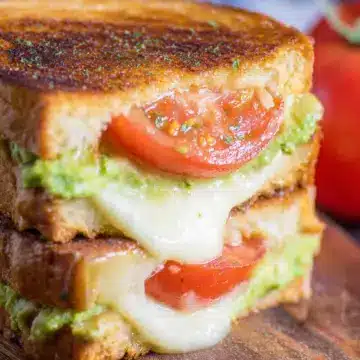 Tomato, Avocado and Mozzarella Grilled Cheese