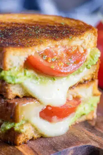 Tomato, Avocado and Mozzarella Grilled Cheese