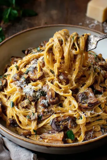 Caramelized Leek and Mushroom Gruyere Pasta