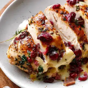 Cranberry Brie Stuffed Chicken Breasts
