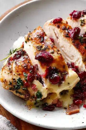 Cranberry Brie Stuffed Chicken Breasts