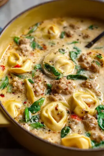 Creamy Sausage Tortellini Soup