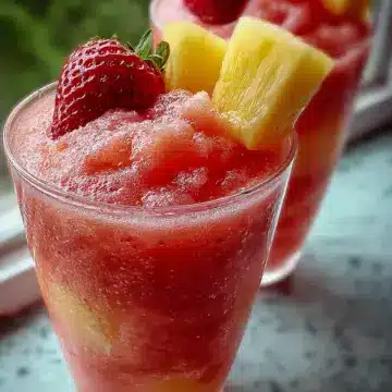 Pineapple Strawberry Slushies!