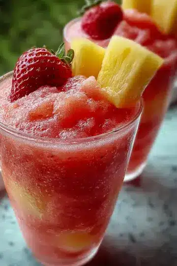 Pineapple Strawberry Slushies!