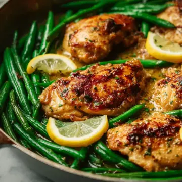 Lemon Garlic Butter Chicken and Green Beans Skillet