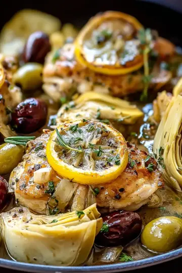 Mediterranean Lemon Chicken with Artichokes & Olives