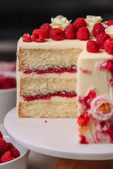 White Chocolate Raspberry Cake