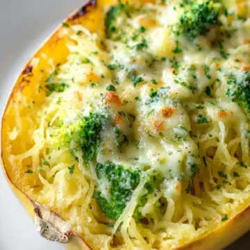 Cheesy Broccoli Spaghetti Squash