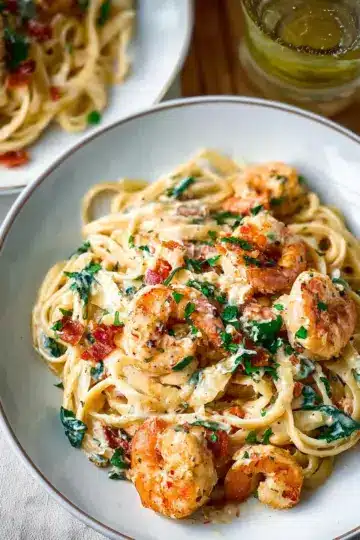 Creamy Tuscan Shrimp Linguine