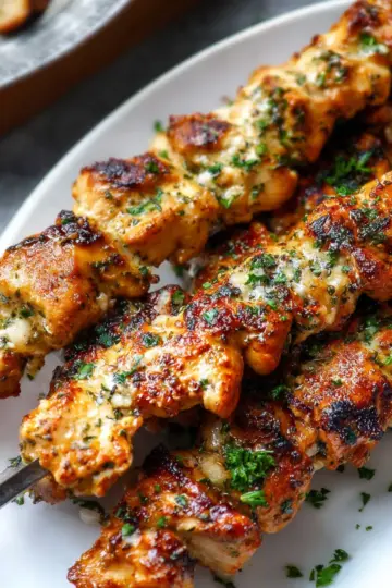 Garlic Parmesan Chicken Skewers