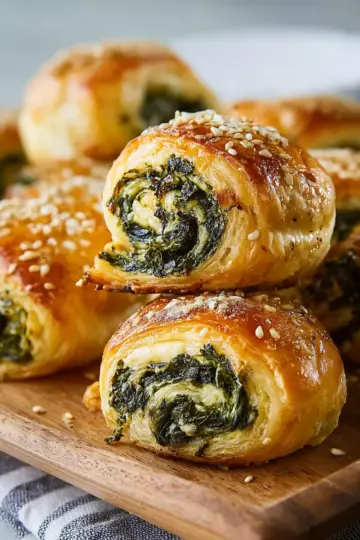 Spinach Rolls with Puff Pastry